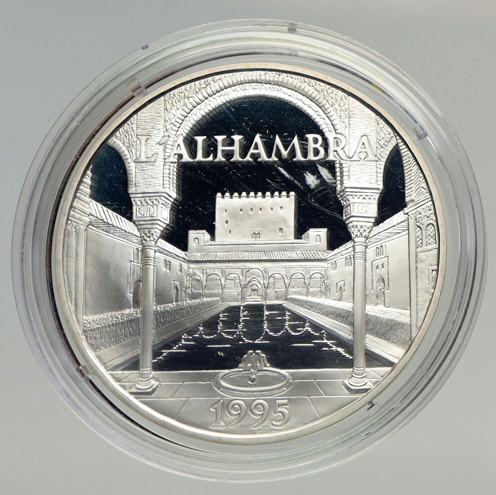 1995 FRANCE L'ALHAMBRA Mosque VINTAGE Proof Silver 100 Francs French Coin i93400