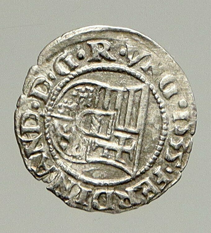 1535 HUNGARY King Ferdinand MADONNA & CHILD ANTIQUE Old Silver Denar Coin i94350