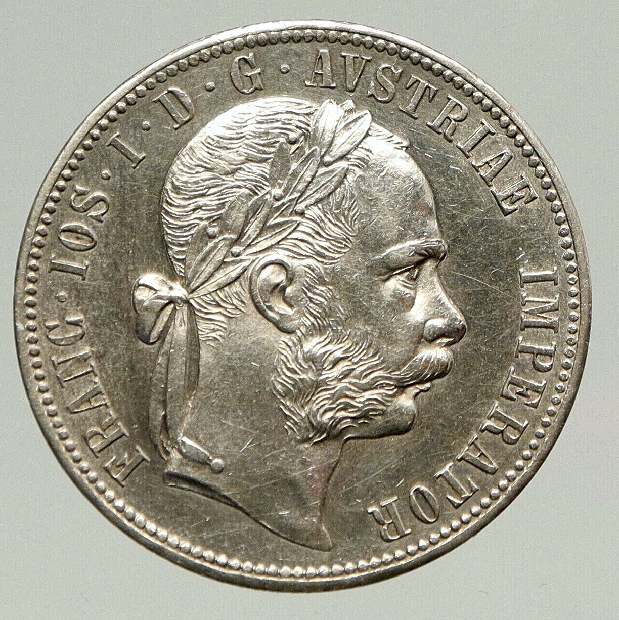 1877 AUSTRIA FRANZ JOSEPH I Silver Mint State Silver Florin Vintage Coin i93396