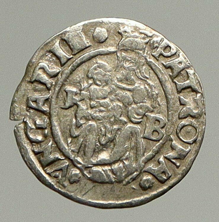 1544 HUNGARY King Ferdinand MADONNA & CHILD ANTIQUE Old Silver Denar Coin i94343