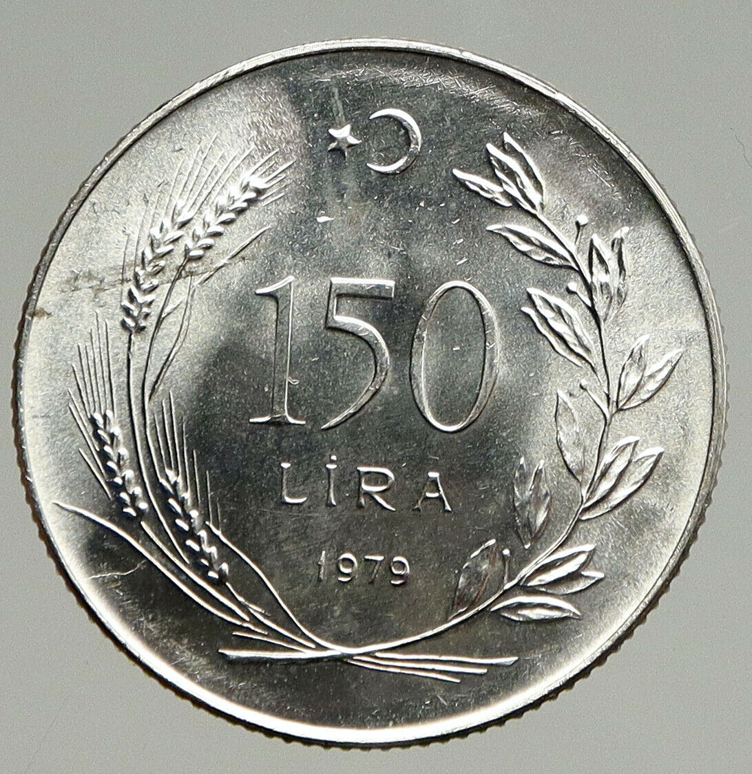 1979 TURKEY Anatolic Bride UN FAO Food Prog Silver Islamic 150 Lira Coin i94377