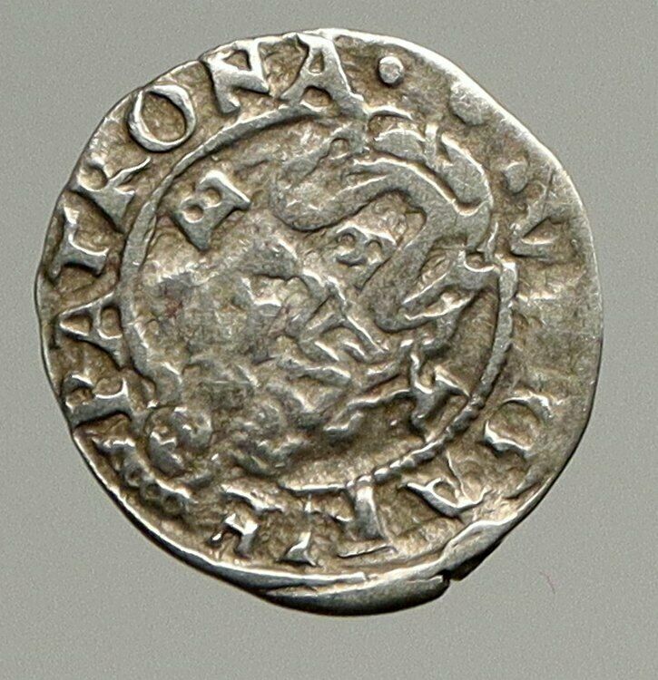 1560 HUNGARY King Ferdinand MADONNA & CHILD ANTIQUE Old Silver Denar Coin i94345