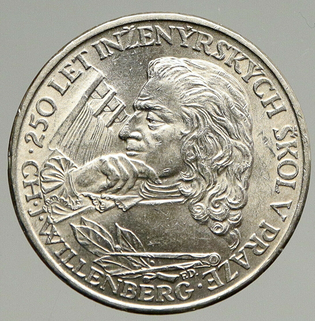 1957 CZECHOSLOVAKIA Jan Willenberg TECHNICAL COLLEGE Silver 10 Korun Coin i94378