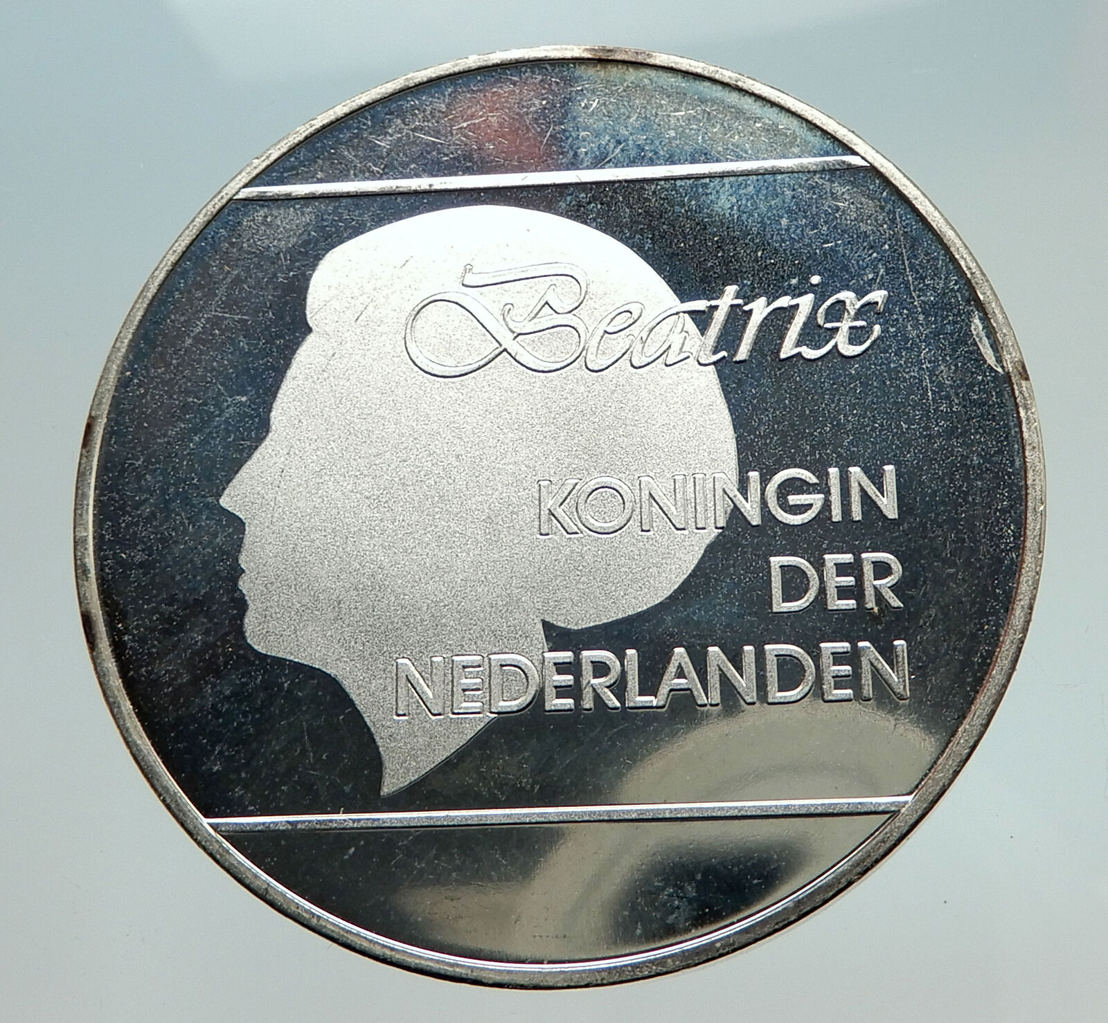 1986 ARUBA Netherlands Queen Beatrix Aparte Proof Silver 25 Florin Coin i93409