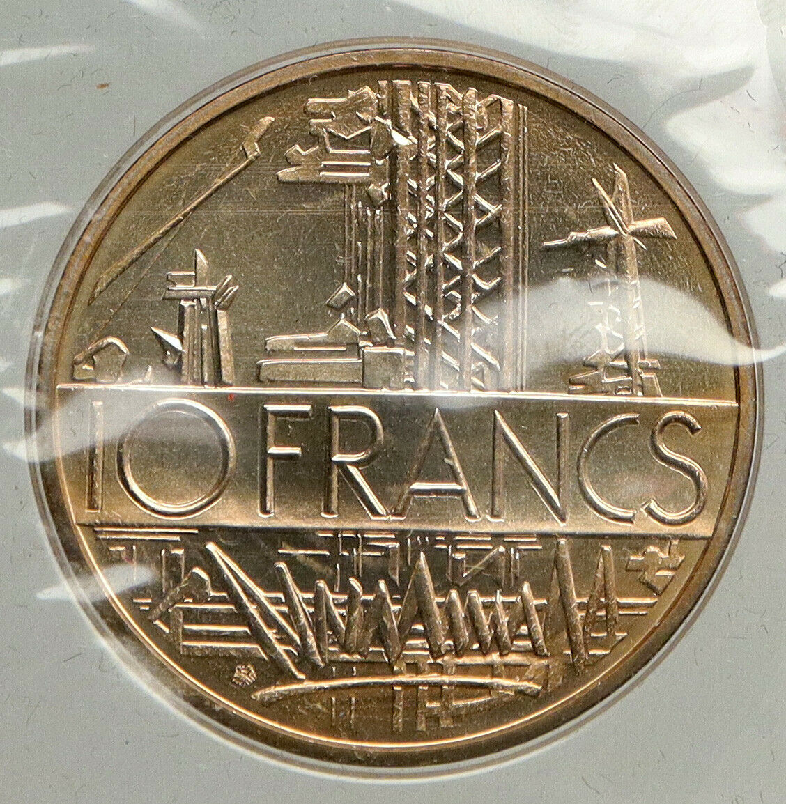 1978 FRANCE Industrial Metropolitan Map PARIS Old 10 Francs French Coin i93966