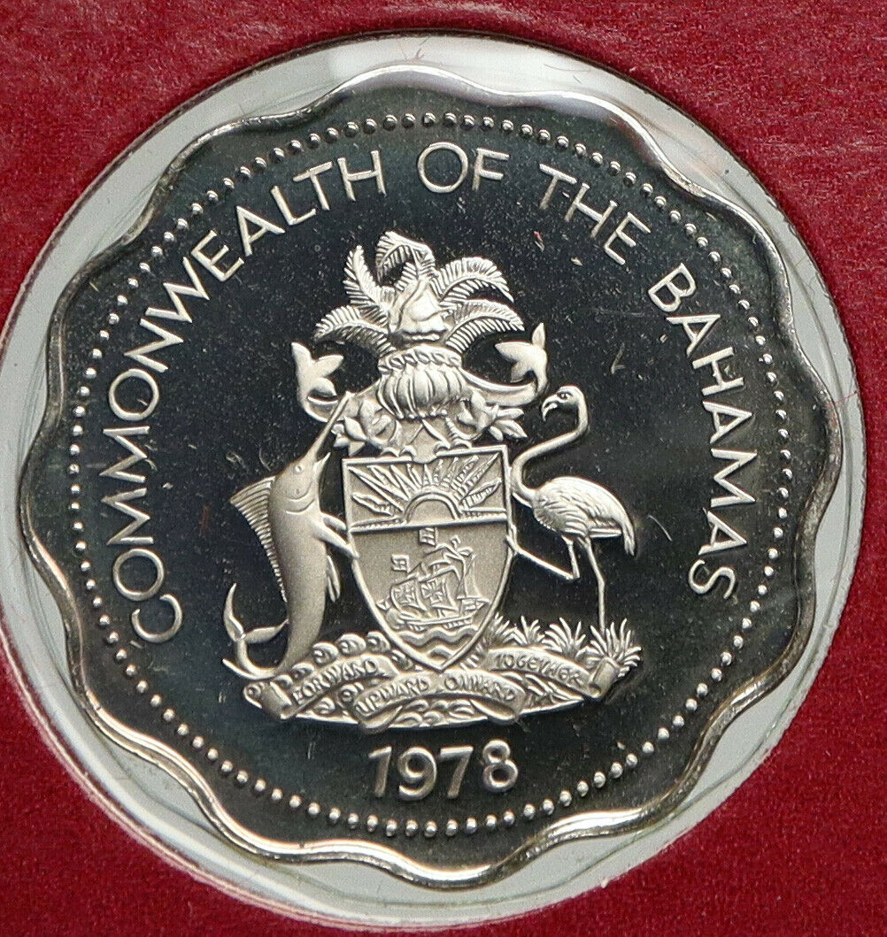 1978 BAHAMAS UK Queen Elizabeth II BONEFISH OCEANIC Proof 10 Cents Coin i93963