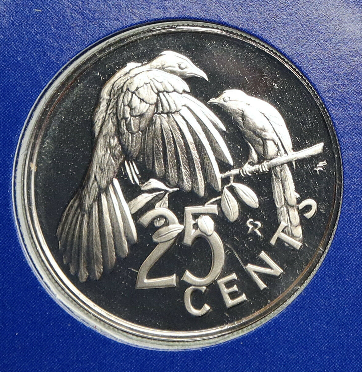 1975 British Virgin Islands Queen Elizabeth II BIRD Proof Silver 25C Coin i93979