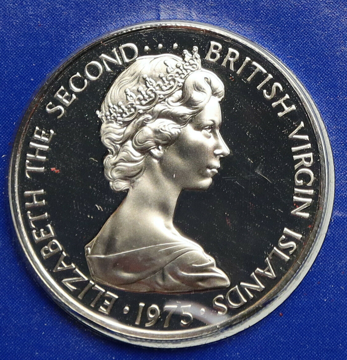 1975 British Virgin Islands Queen Elizabeth II BIRD Proof Silver 25C Coin i93979