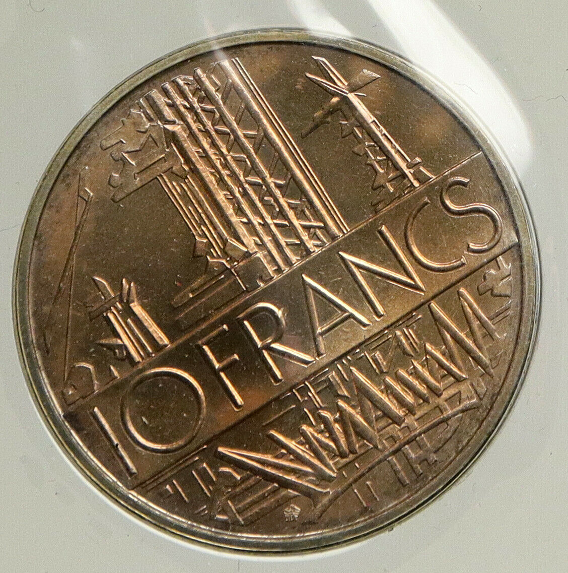 1978 FRANCE Industrial Metropolitan Map PARIS Old 10 Francs French Coin i93984