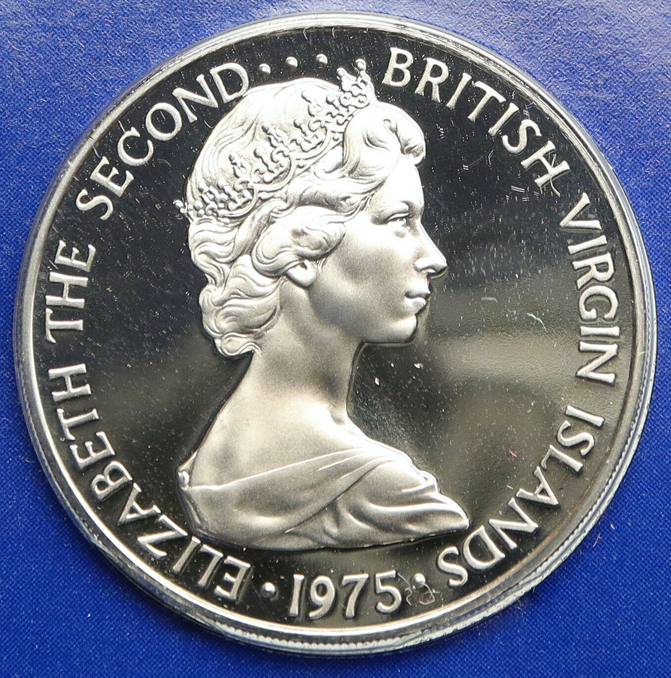 1975 British Virgin Islands UK Queen Elizabeth II Proof Silver 50 Coin i93934