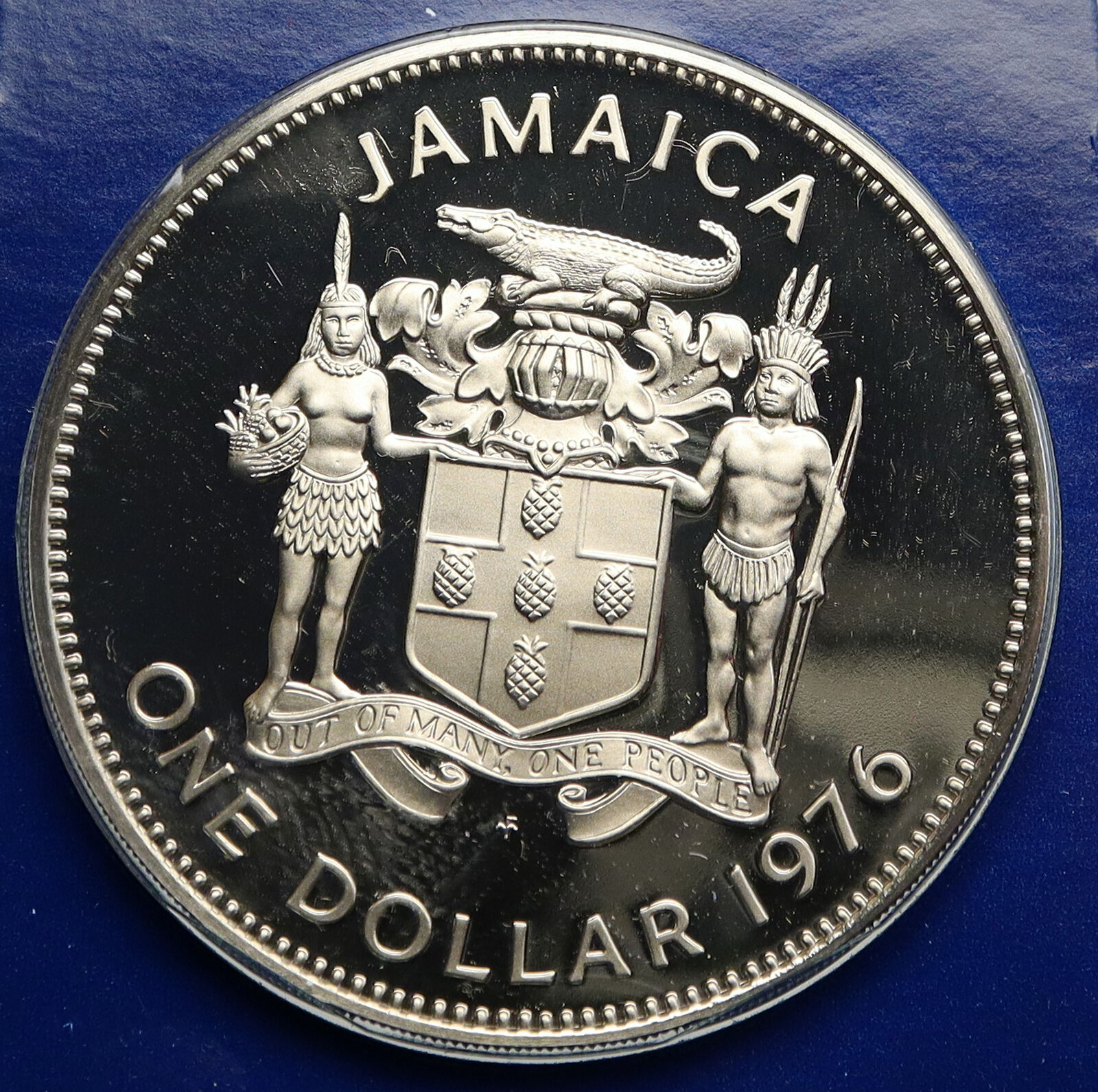 1976 JAMAICA First Prime Minister BUSTAMANTE Vintage Proof Dollar Coin i93944