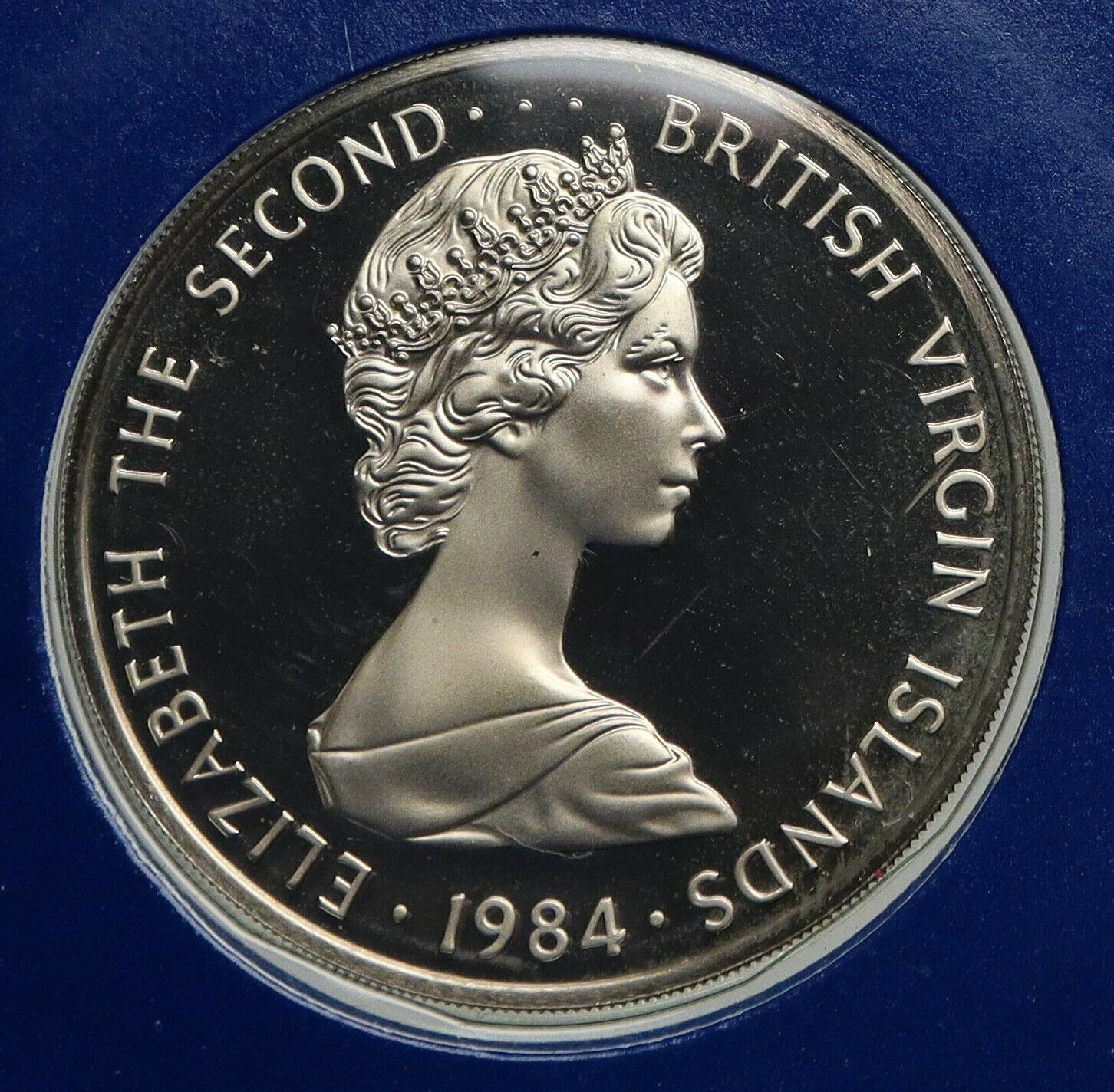 1984 British Virgin Islands Queen Elizabeth II Pelican Proof 50 Cent Coin i93946