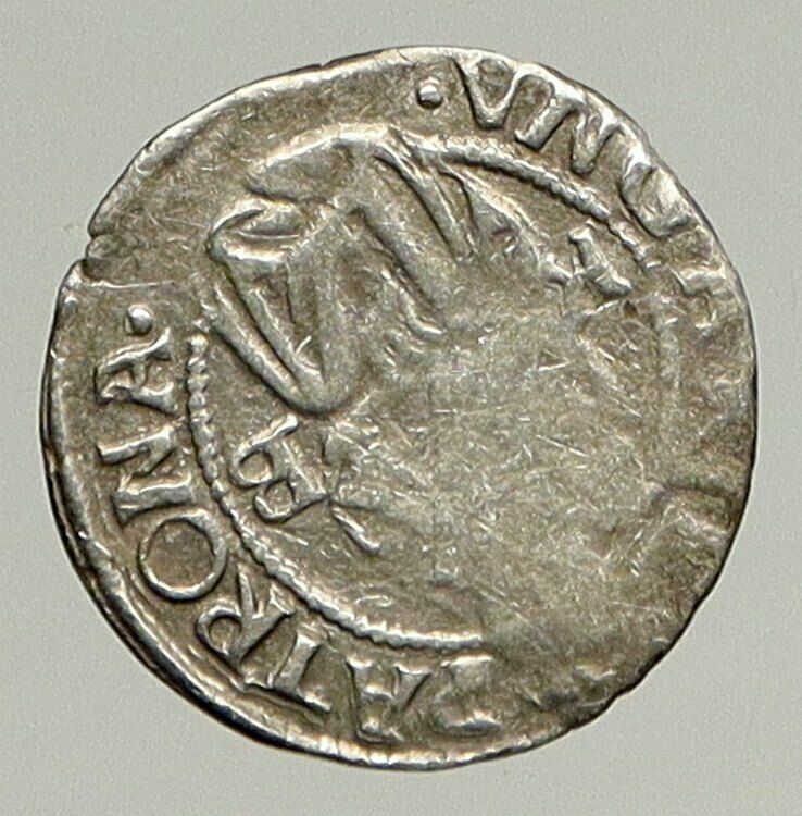 1529 HUNGARY King Ferdinand MADONNA & CHILD ANTIQUE Old Silver Denar Coin i94353