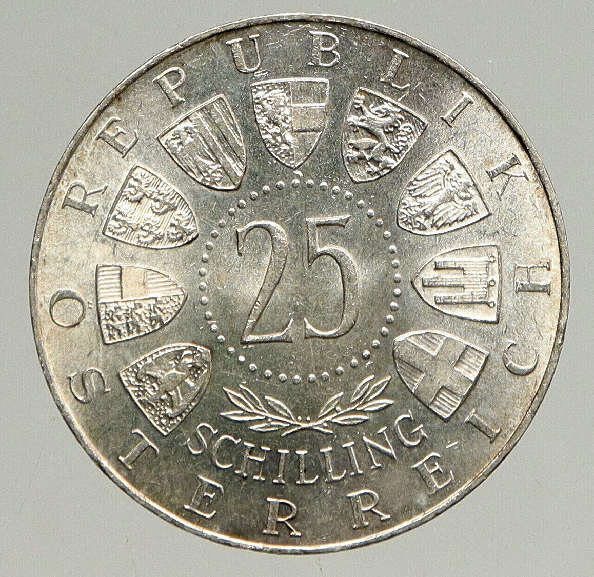 1963 AUSTRIA with Prince Eugen Antique Silver 25 Schilling Austrian Coin i94363