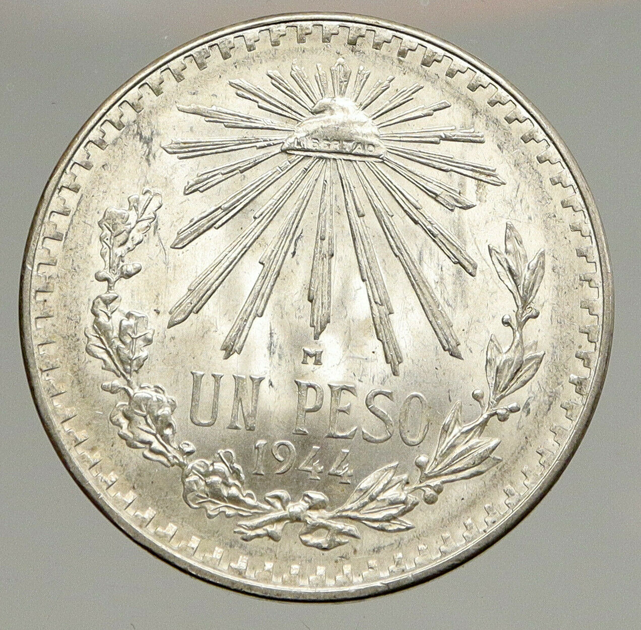 1944 MEXICO Eagle Liberty Cap Large Vintage OLD Silver Peso Mexican Coin i94355