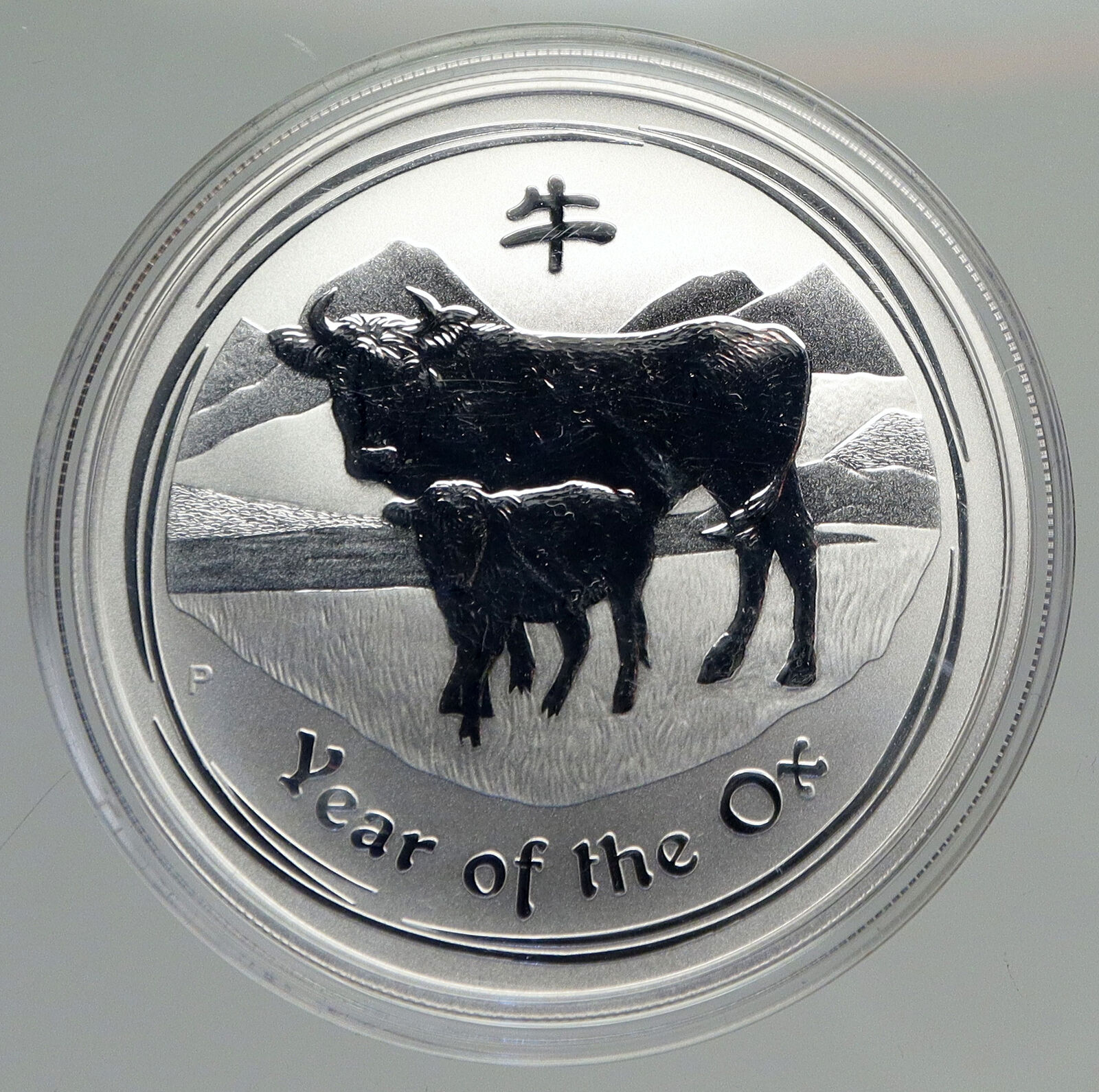 2009 AUSTRALIA Elizabeth II Chinese Zodiac Year of OX ART Silver $1 Coin i94553