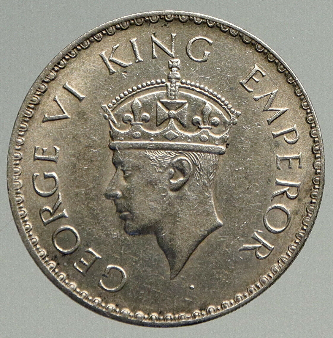 1940 B United Kingdom KING GEORGE VI British INDIA Old Silver Rupee Coin i94580