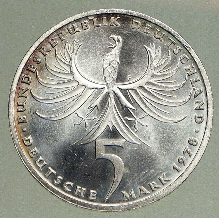 1978 GERMANY Balthasar Neumann CHURCH Vierzehnheiligen PF Silver 5 M Coin i94480