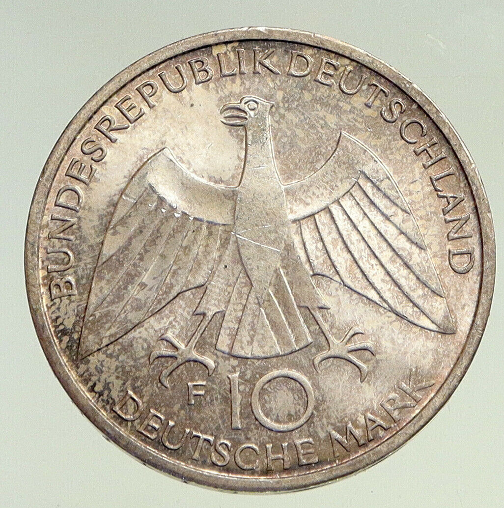 1972 F GERMANY Munich Summer Olympics Games Schleife PRF Silver 10 M Coin i94519