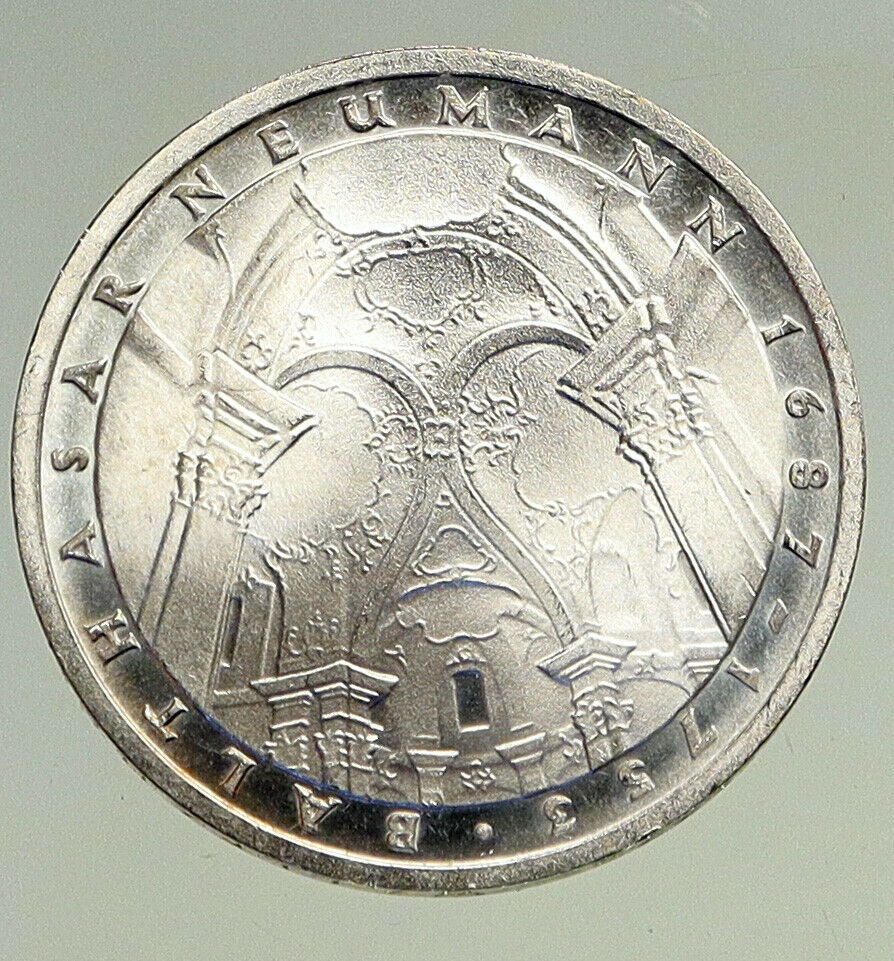 1978 GERMANY Balthasar Neumann CHURCH Vierzehnheiligen PF Silver 5 M Coin i94517