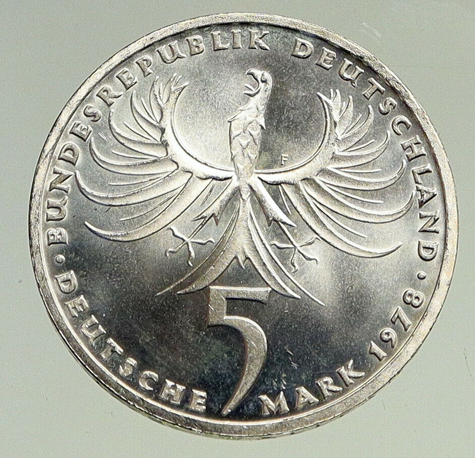 1978 GERMANY Balthasar Neumann CHURCH Vierzehnheiligen PF Silver 5 M Coin i94517