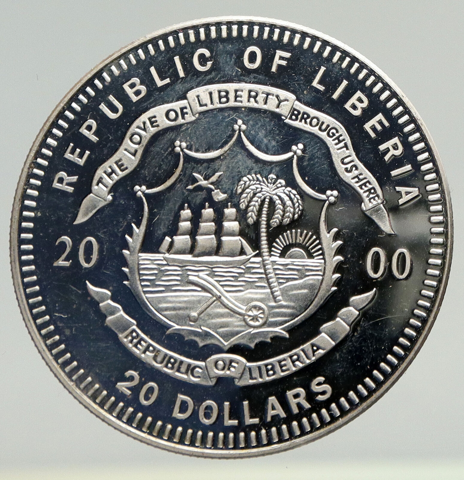 2000 LIBERIA America's Louisiana Purchase OLD State Proof Silver $20 Coin i93425