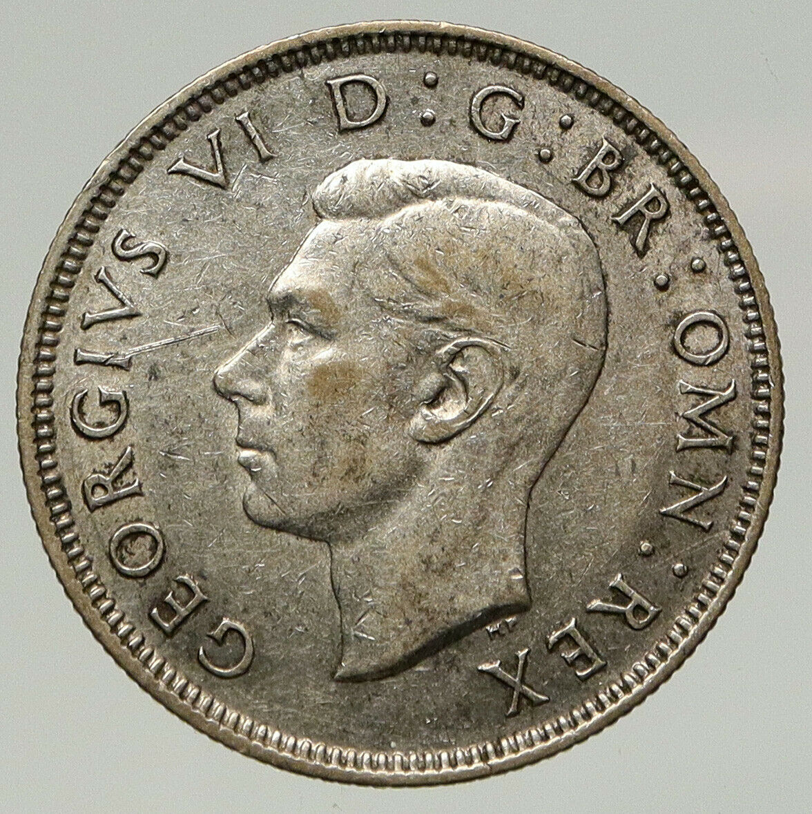 1941 United Kingdom UK Great Britain GEORGE VI w Crown Silver Florin Coin i93344