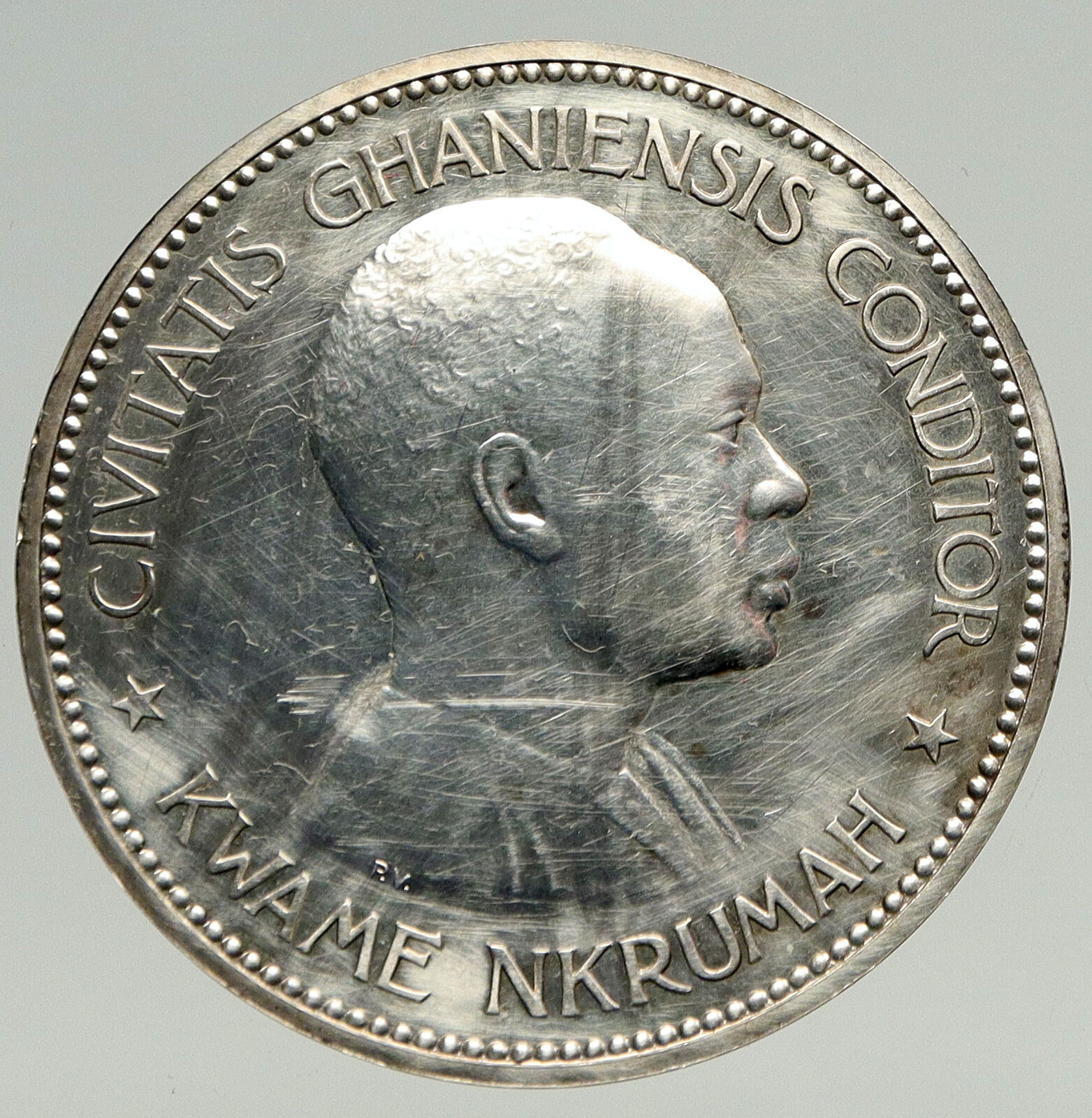 1958 GHANA Independence Star Nkrumah VINTAGE Old Silver 10 Shillings Coin i93428