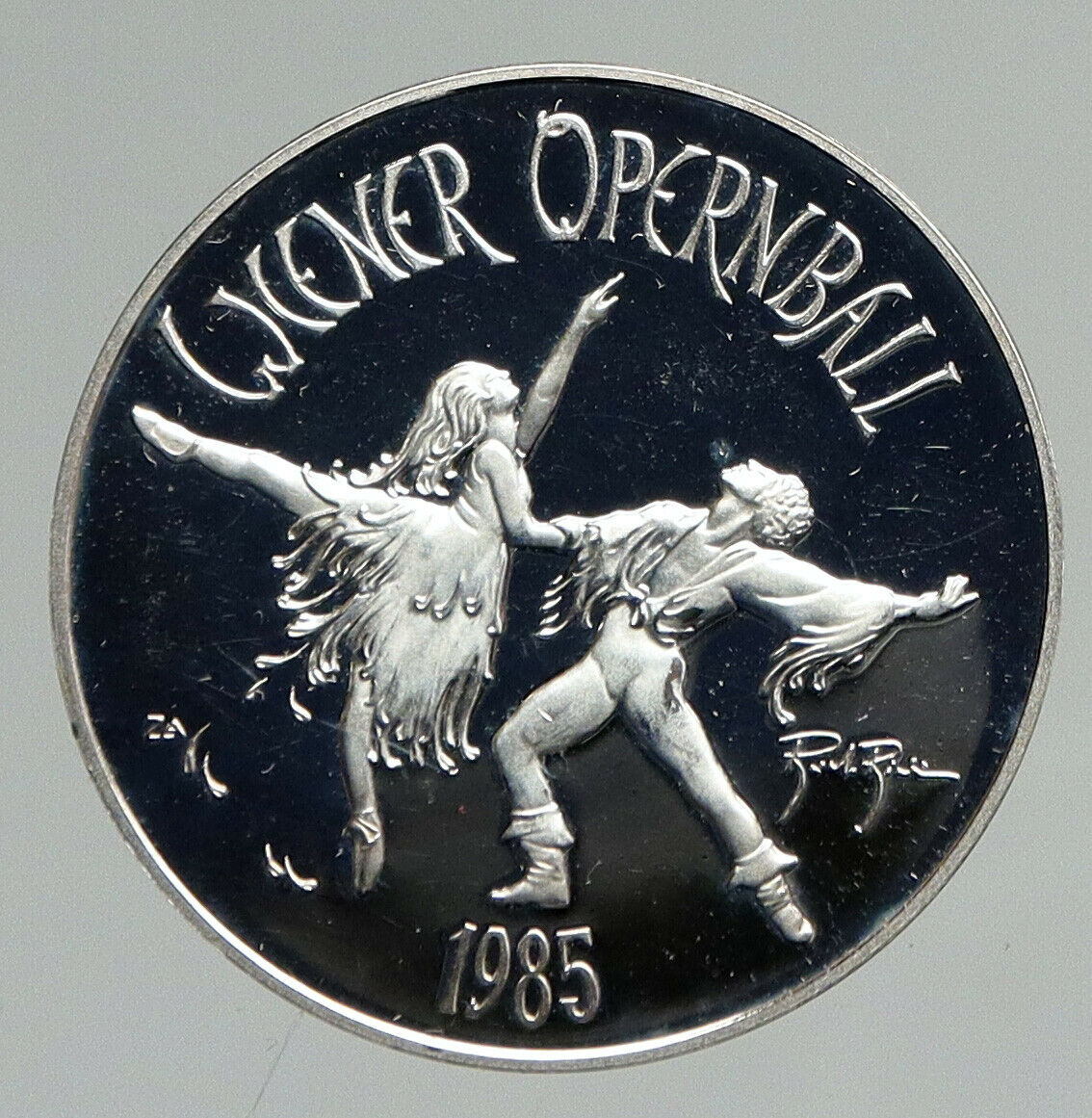 1985 AUSTRIA Casinos Wiener Opernball Ballet PF Silver 100 Schilling Coin i94610