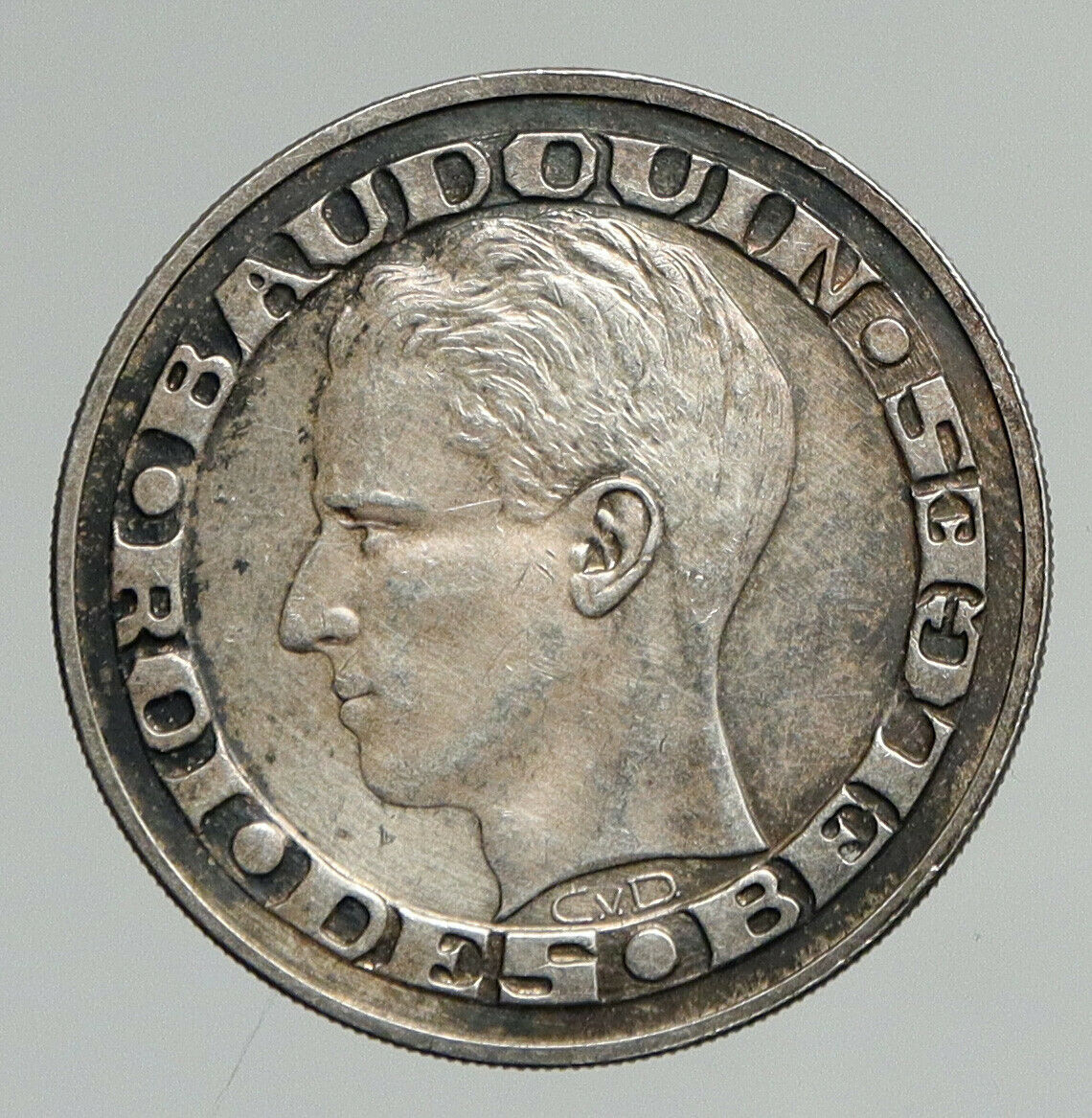 1958 BELGIUM BRUSSELS WORLD's FAIR 58 Baudouin Silver 50 Francs Coin i94615