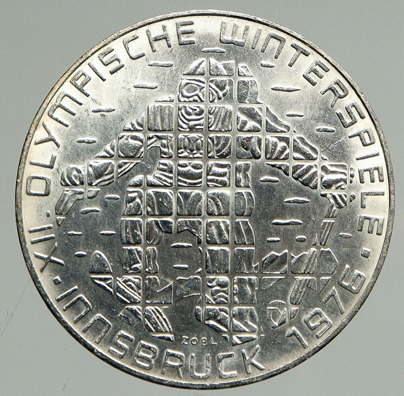 1976 Innsbruck WINTER Olympic Games AUSTRIA PRF SILVER 100 Schilling Coin i94625