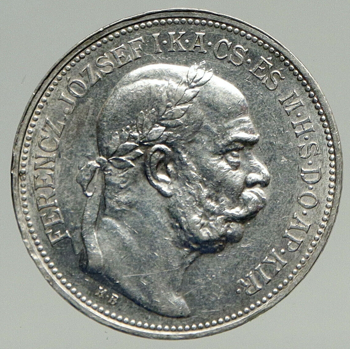 1912 HUNGARY w King Franz Joseph I Hungarian Antique Silver 2 Korona Coin i93432