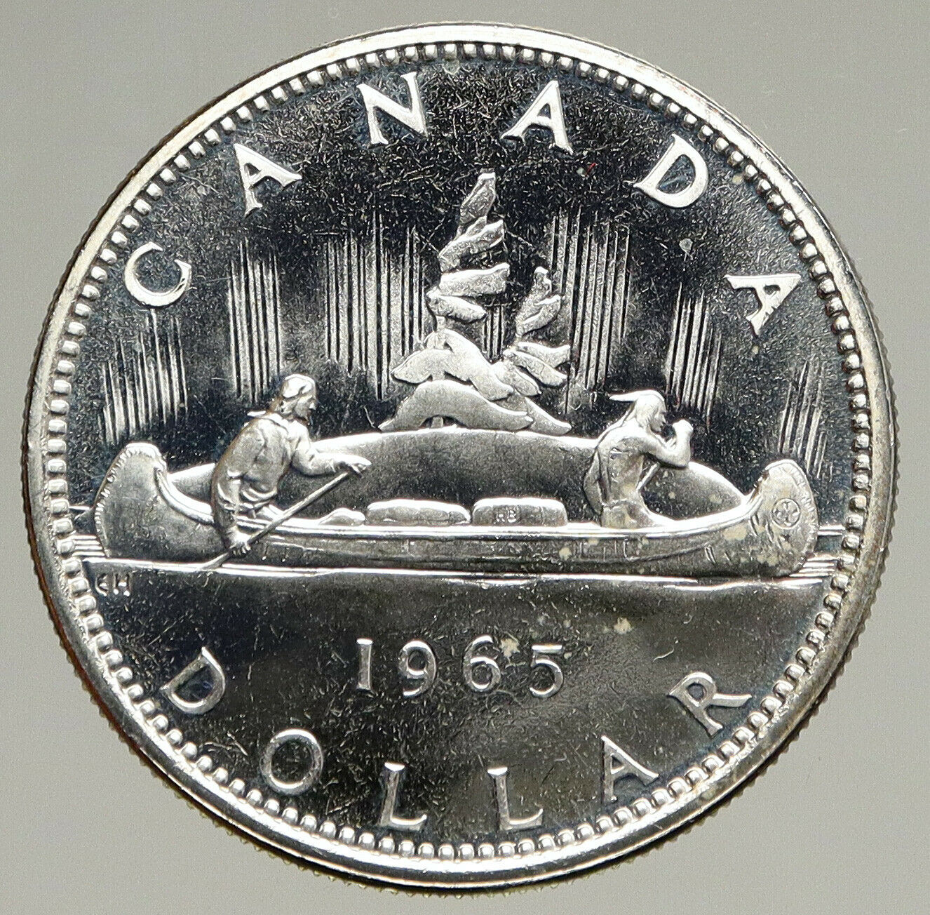 1965 CANADA UK Queen Elizabeth II Voyagers Proof-like Silver Dollar Coin i94094