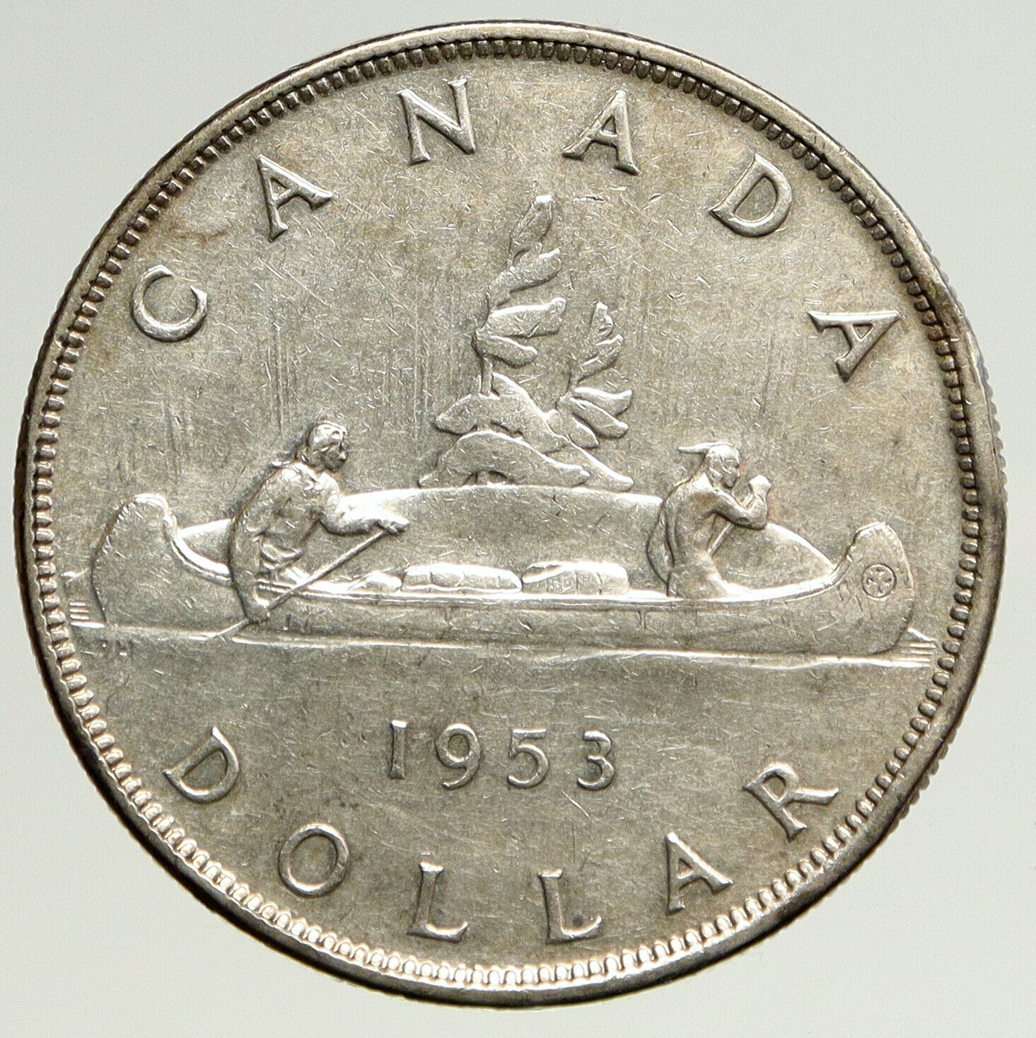 1953 CANADA w/ UK QUEEN ELIZABETH II Voyagers VINTAGE Silver Dollar Coin i93632