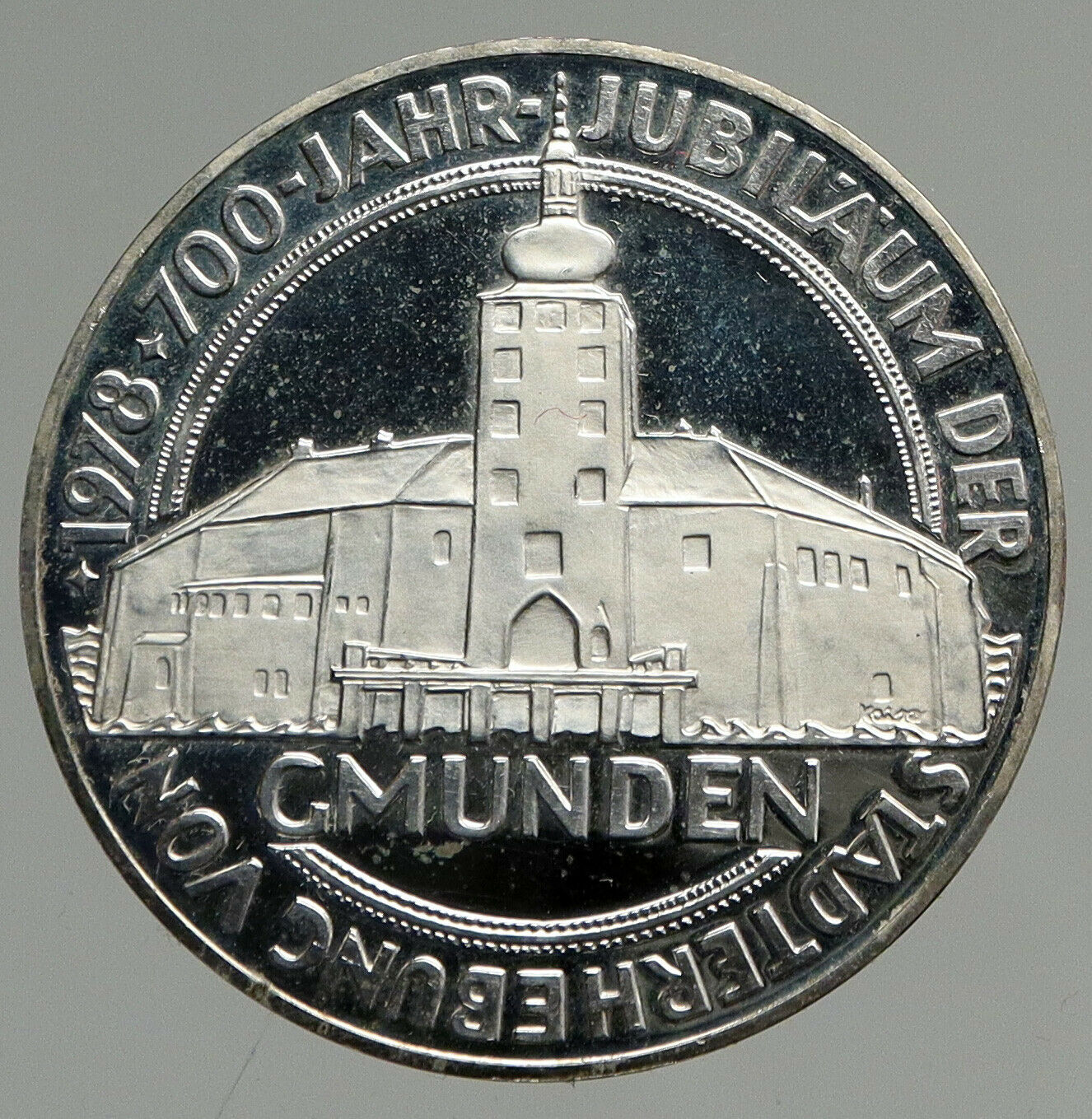 1978 AUSTRIA Gmunden Town VILLAGE VINTAGE Proof Silver 100 Shilling Coin i94649