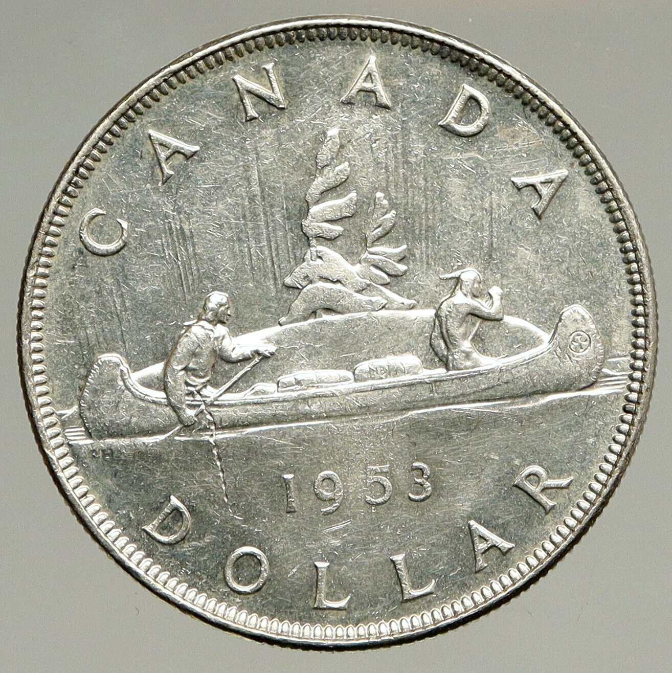 1953 CANADA w/ UK QUEEN ELIZABETH II Voyagers VINTAGE Silver Dollar Coin i94098