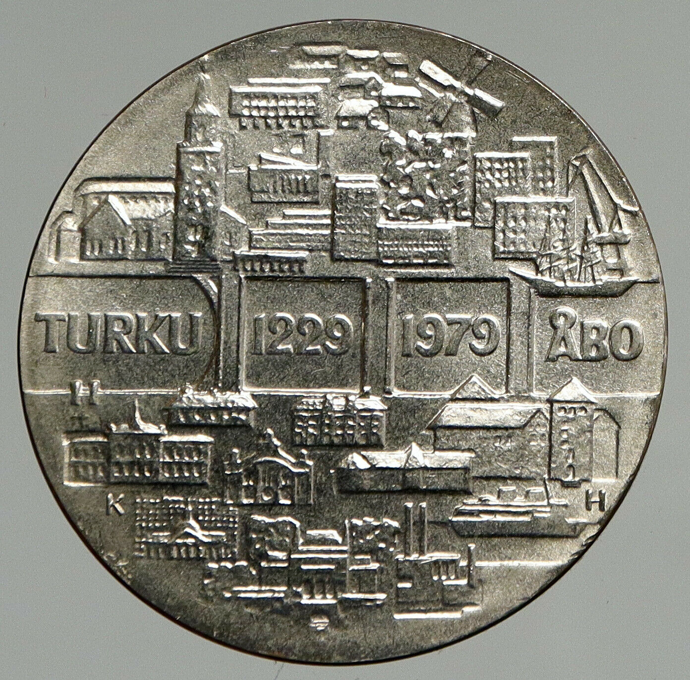 1979 FINLAND 750 Yrs City of TURKU VINTAGE Old BU Silver 25 Markkaa Coin i94651