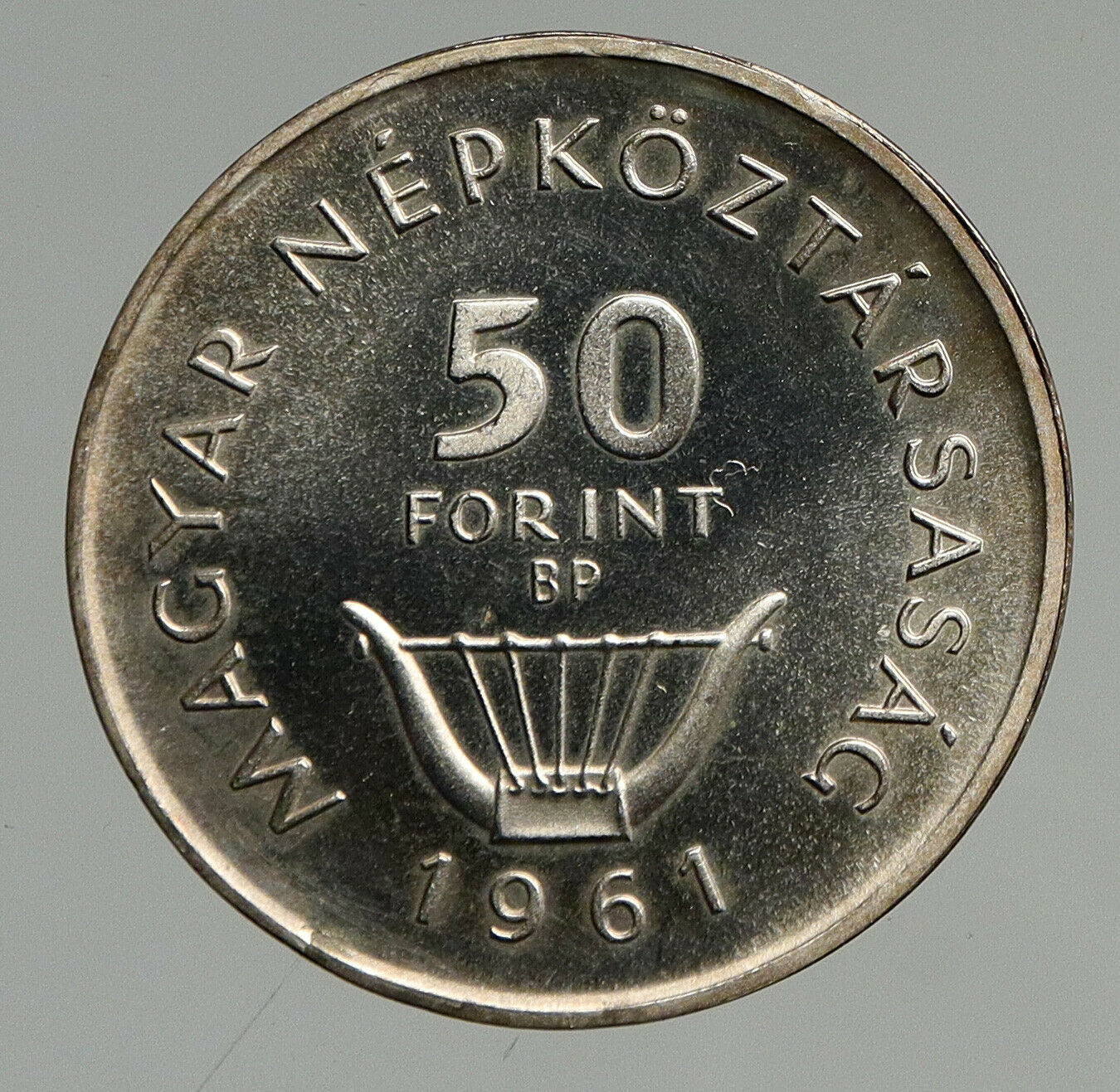 1961 HUNGARY Composer Franz Liszt Genuine Antique Silver 50 Forint Coin i94660