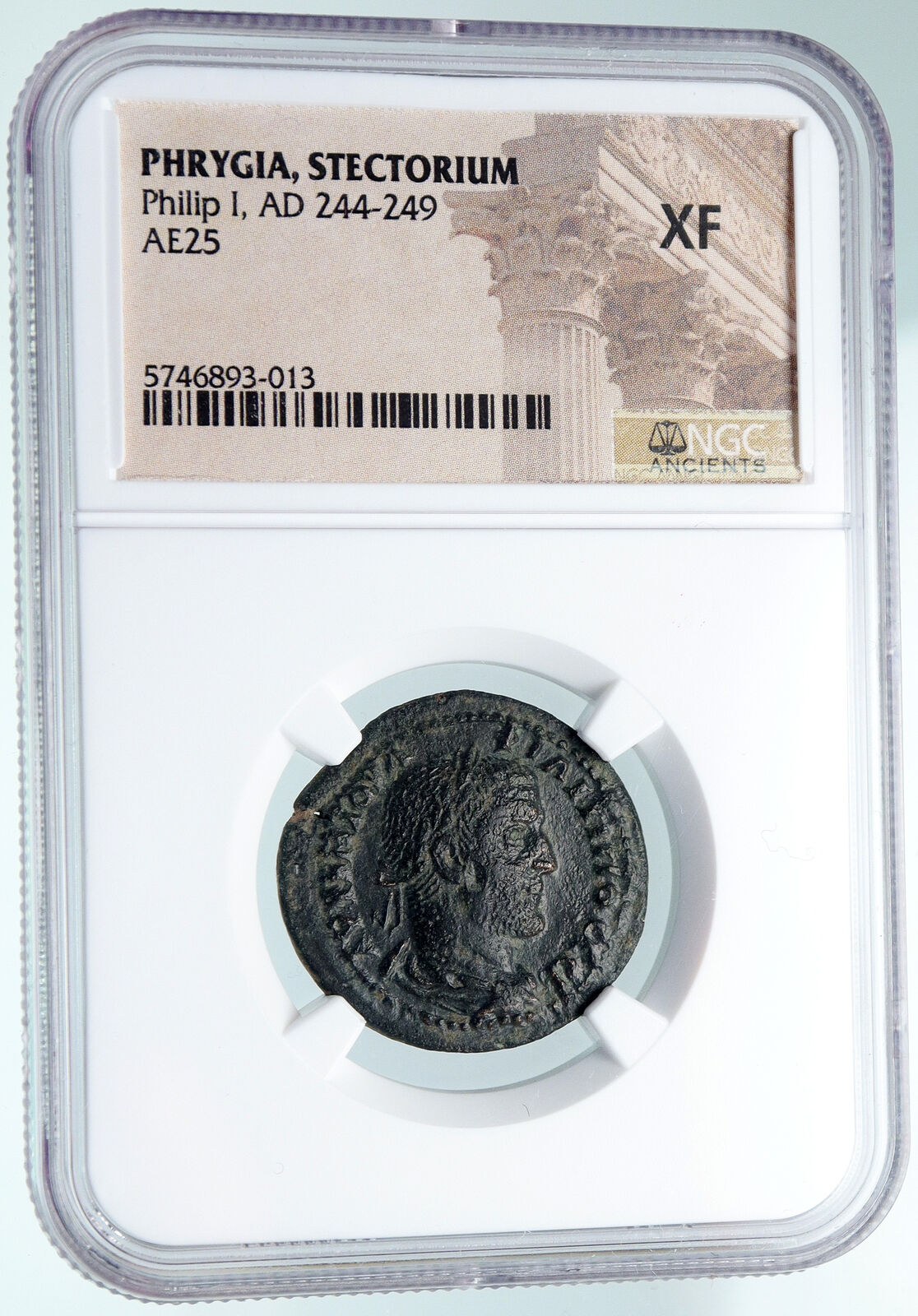 PHILIP I the Arab - Ancient Philomelium Phrygia Old Roman Coin ATHENA NGC i90699