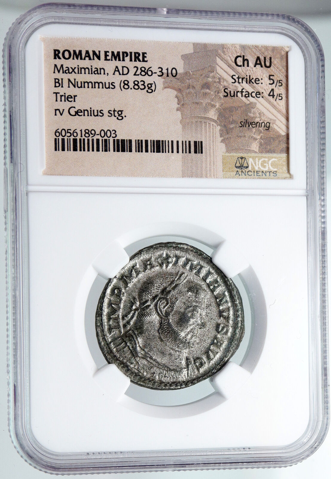 Divus MAXIMIAN under Constantine I 317AD Ancient Roman Coin Genius NGC i90702