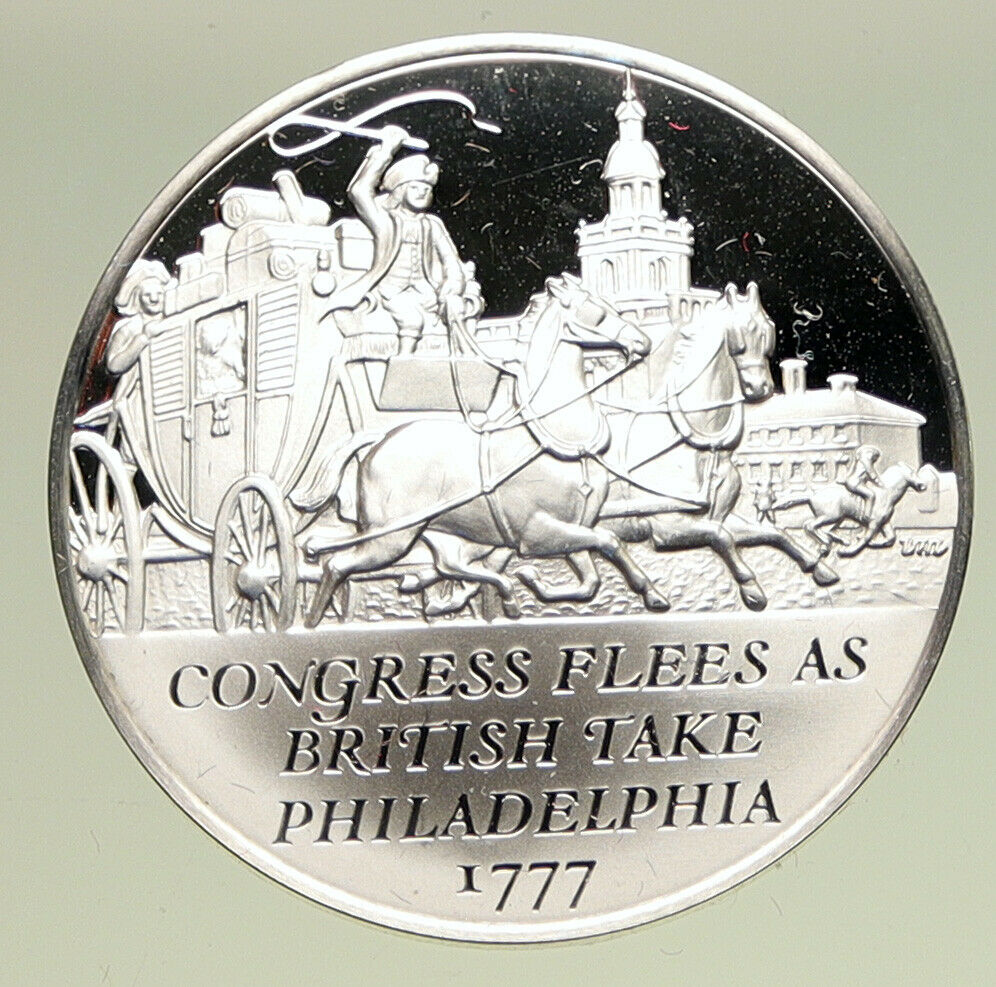 1970 United States REVOLUTION BRITISH IN PHILADELPHIA Proof Silver Medal i94903