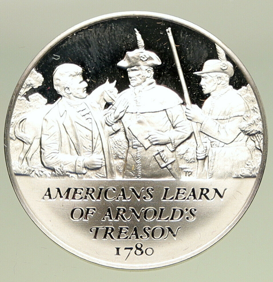 1970 United States REVOLUTION History ARNOLD'S TREASON Proof Silver Medal i94906