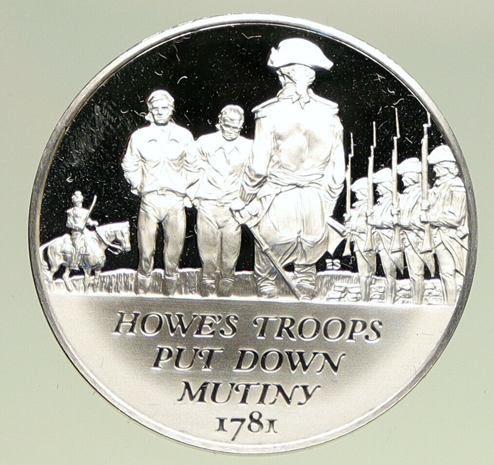 1970 United States REVOLUTION History HOWE'S MUTINY Proof Silver Medal i94888