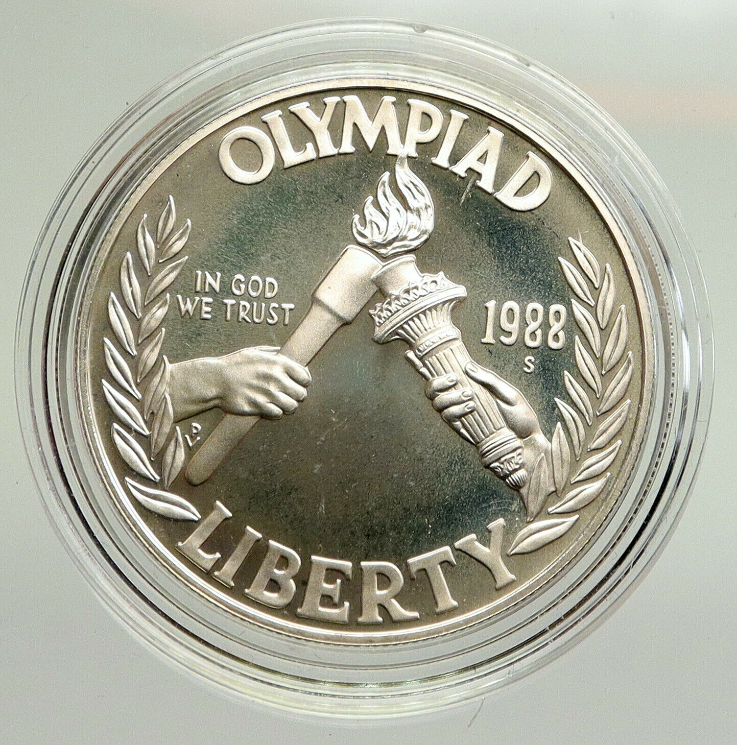 1988 S UNITED STATES US Olympics Seoul Korea OLD Proof SILVER Dollar Coin i94808