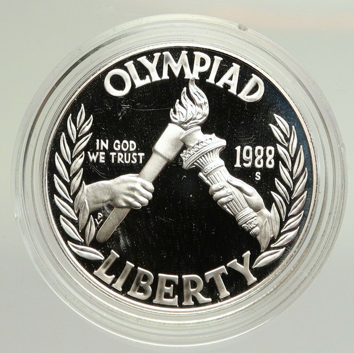 1988 S UNITED STATES US Olympics Seoul Korea OLD Proof SILVER Dollar Coin i94815