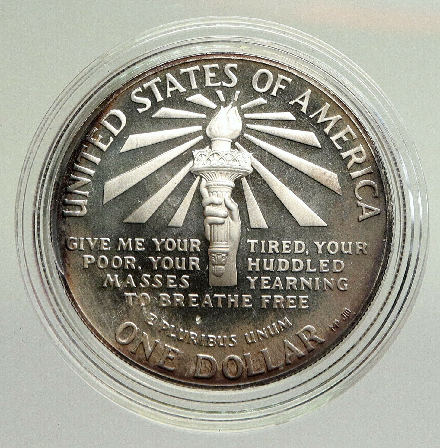 1986S UNITED STATES Ellis Island Statue of Liberty NY Proof Silver $ Coin i94812