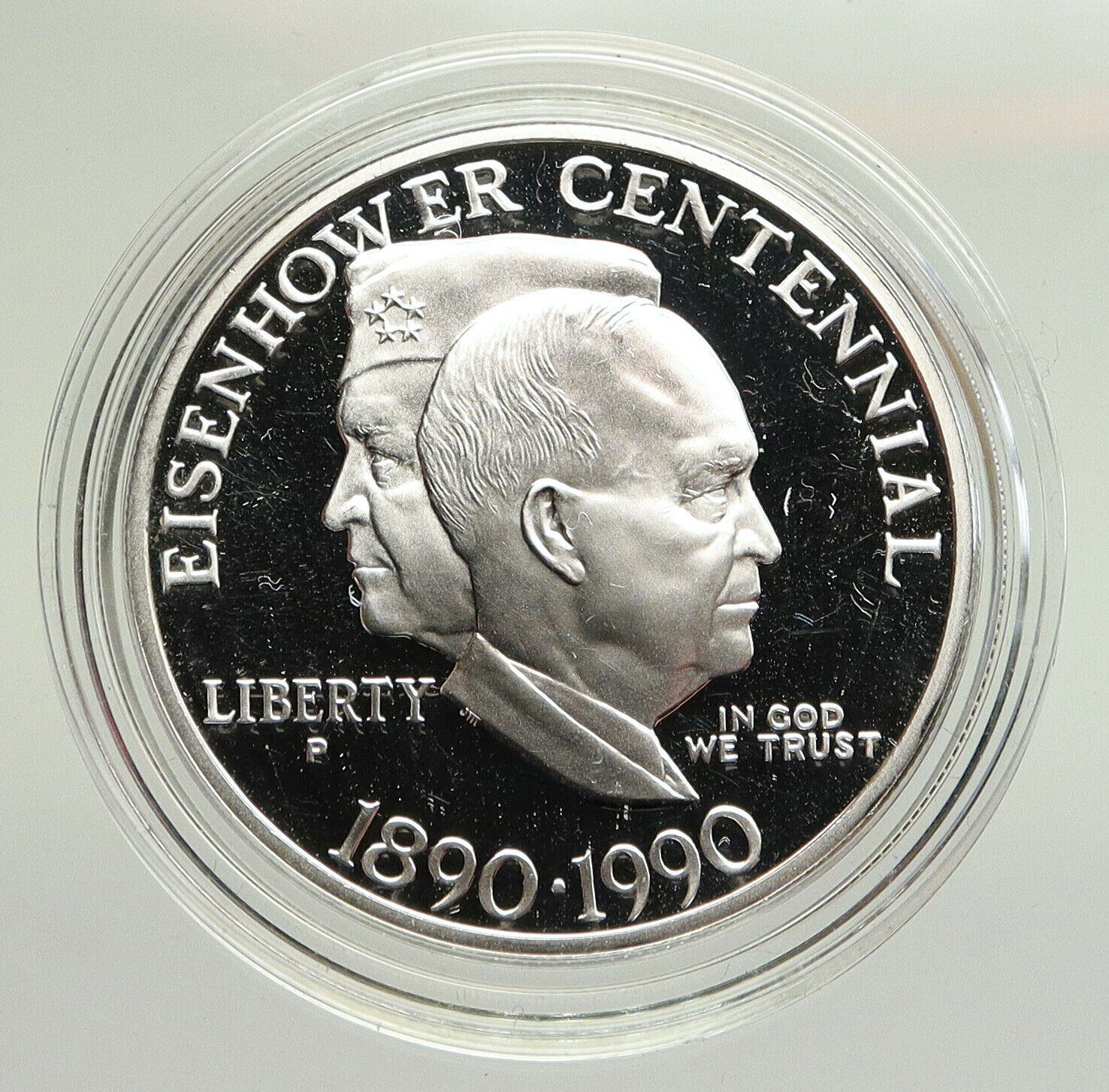 1990 P UNITED STATES USA General President EISENHOWER Proof Silver $ Coin i94811