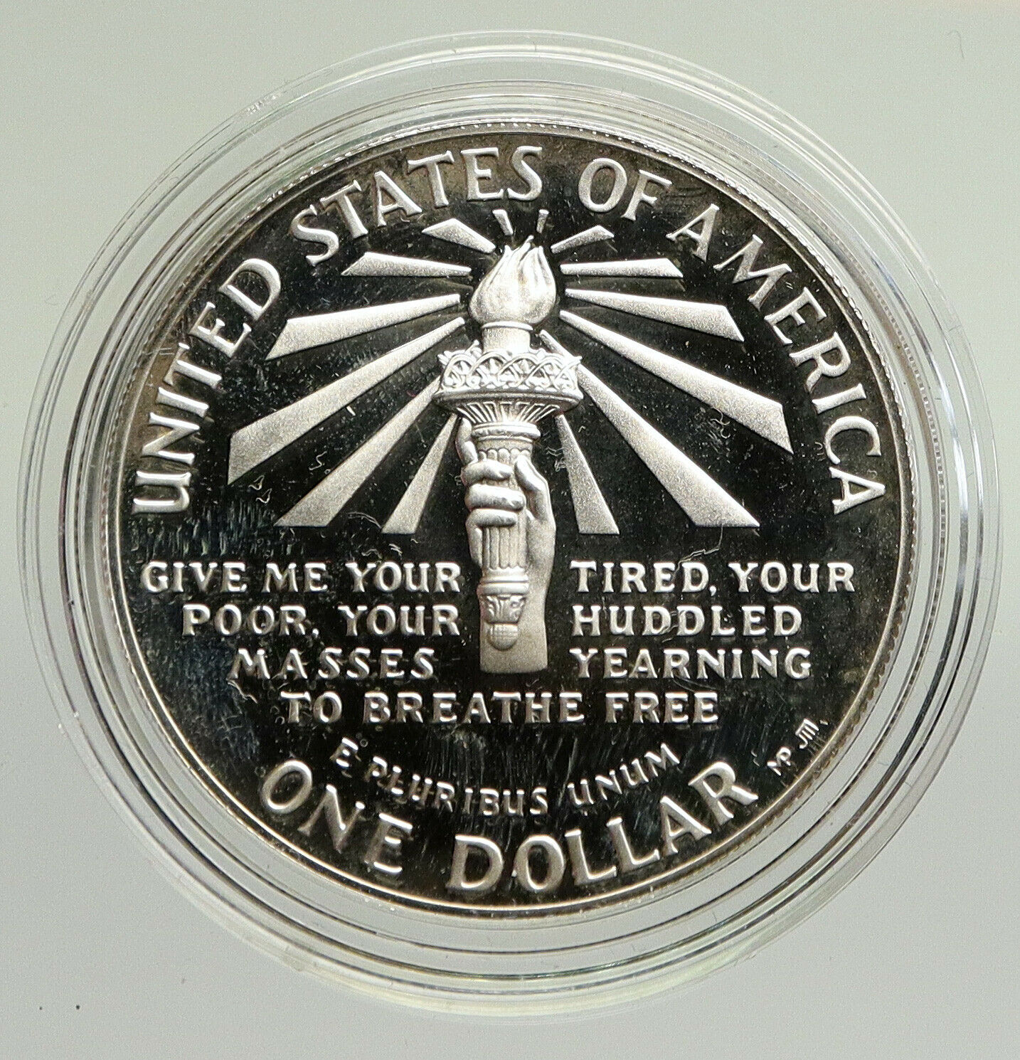 1986S UNITED STATES Ellis Island Statue of Liberty NY Proof Silver $ Coin i94804