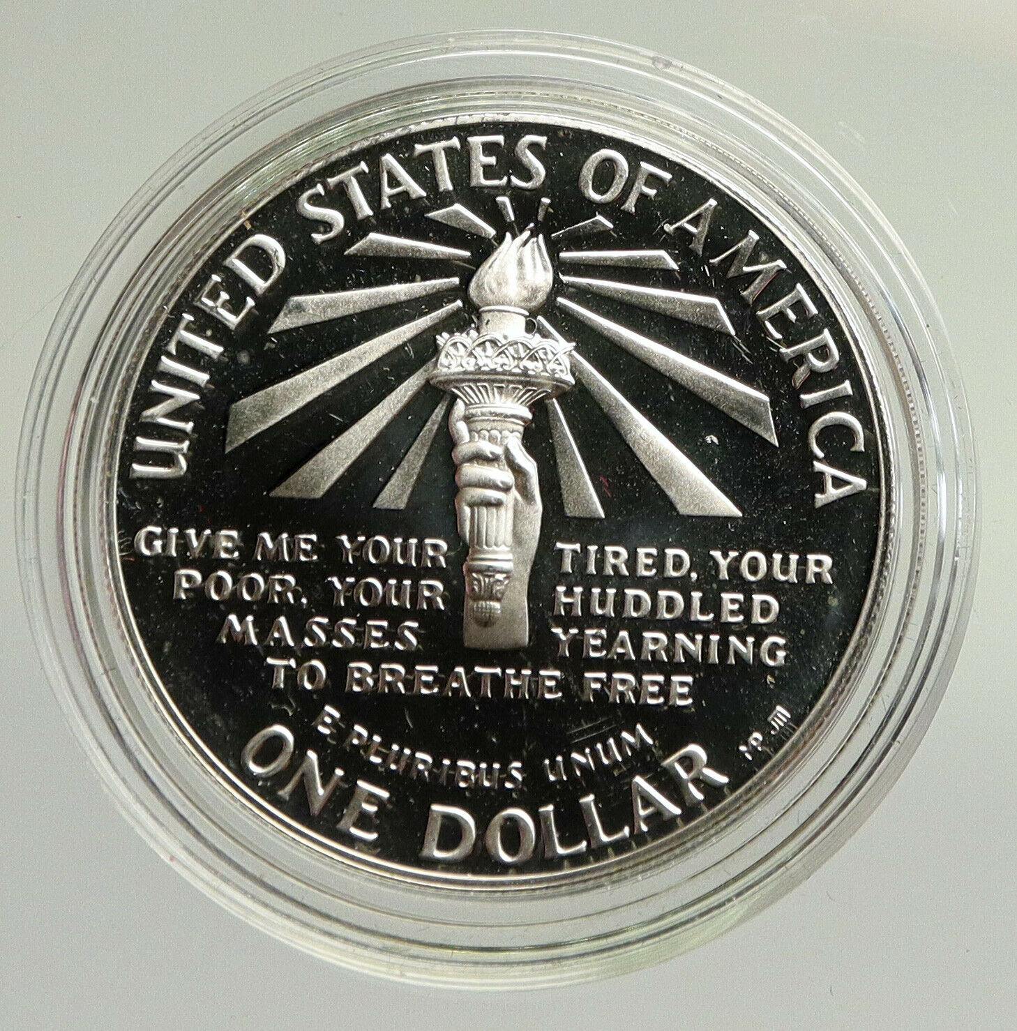 1986S UNITED STATES Ellis Island Statue of Liberty NY Proof Silver $ Coin i94795