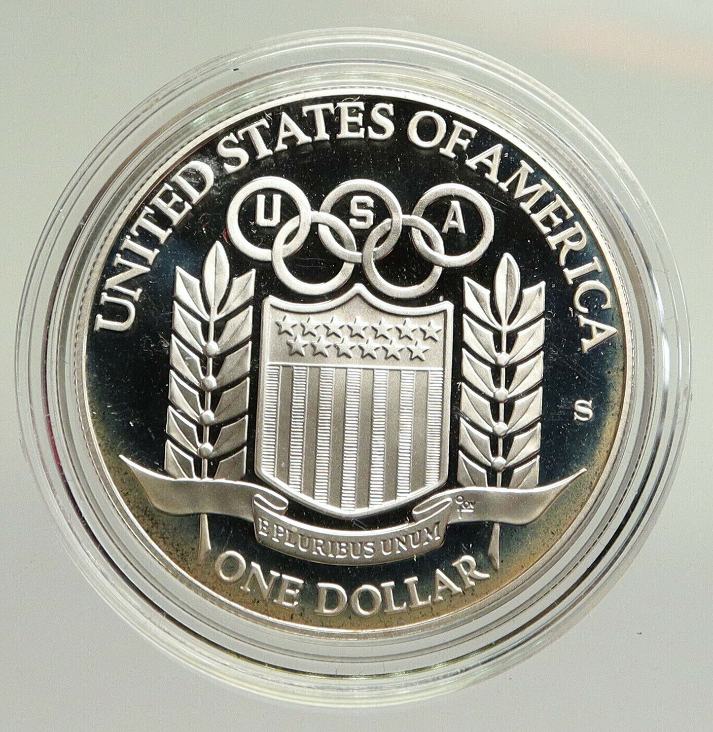 1992 UNITED STATES USA XXV Olympics Baseball OLD Proof Silver Dollar Coin i94797